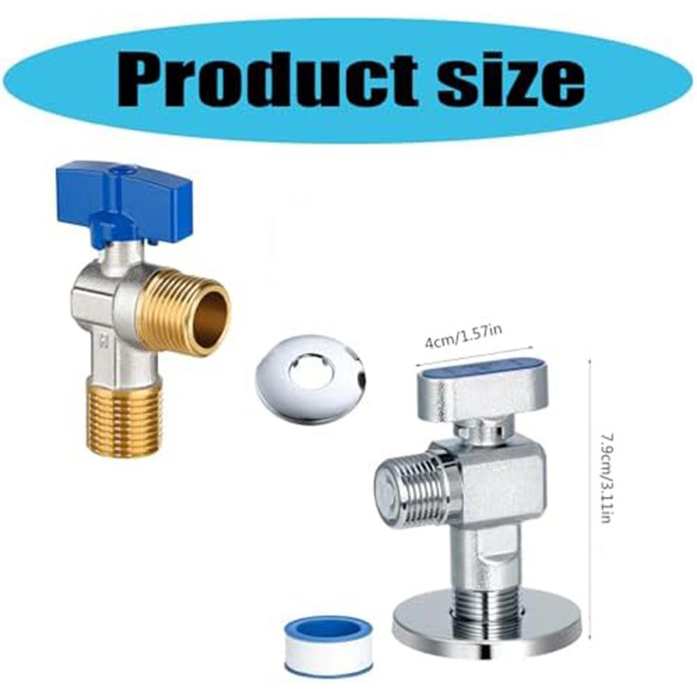 1pc Brass Angle Valve Leak-Proof Water-Saving 0.5-inch Connection Valve For Bathroom Heater Plumbing Systems