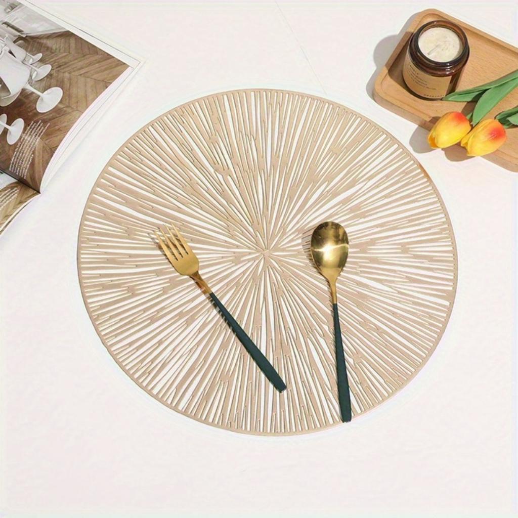 1PC Round Placemats Dining Table Mats Kitchen Hollow Out End Table Decoration Mat