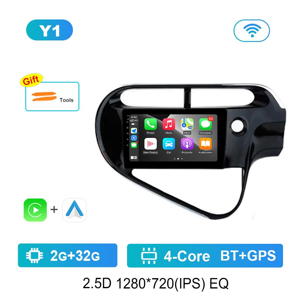 

Bluetooth Carplay Android Система 9 дюймов для Toyota Prius C 2018 - 2020 Автомагнитола Мультимедийный плеер 4G WiFi GPS Навигация IPS Экран