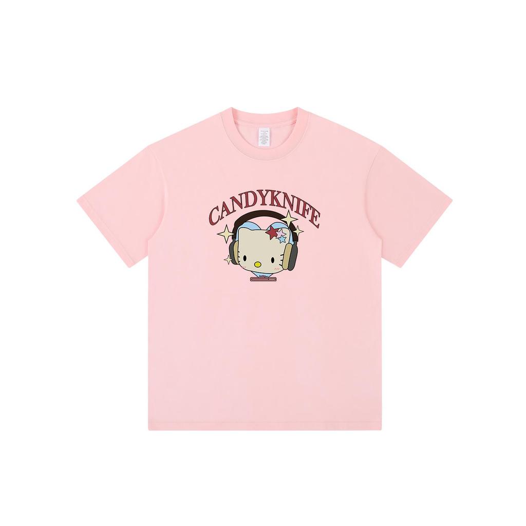 Unisex American Retro Cartoon Kitten Heavyweight Crew Neck T-Shirt