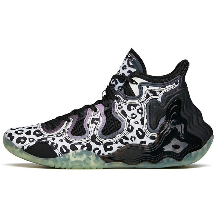 Anta Star Series Xingyue Snow Leopard Mid Top Basketball Shoes Mens White Black 112131818A-3 42
