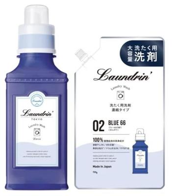 Bulk Purchase: Laundrin Blue 66 Detergent, Large Capacity (410ml Bottle + 720ml Refill)