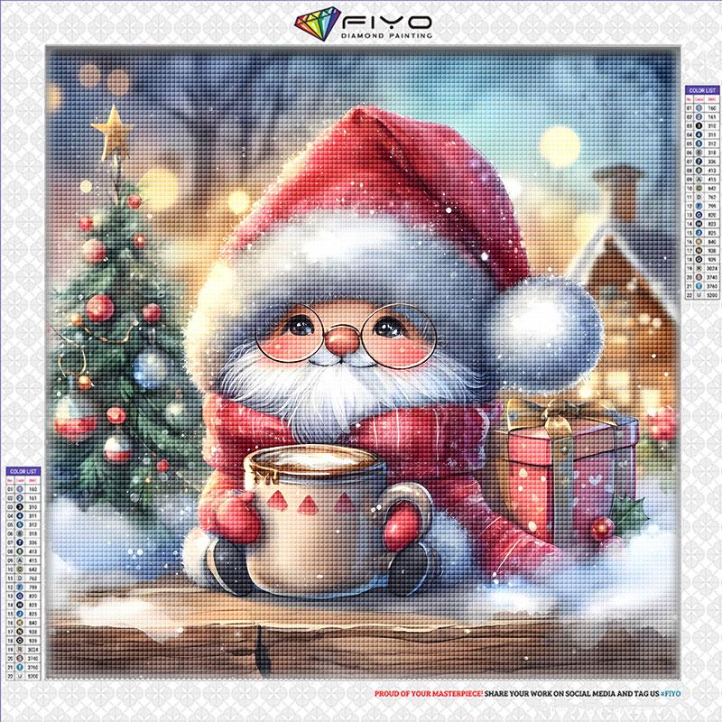 Diamantové malování Nové 2024 Vánoce Santa Claus 5D DIY Plná diamantová mozaiková umělecká kreslená trpasličí výšivka Domácí dekorace quadro
