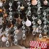 5/48Pcs Christmas Clear Acrylic Pendant Snowflake Icicle Water Drop Decoration for Xmas Tree Winter Party Acrylic Ice Pendants