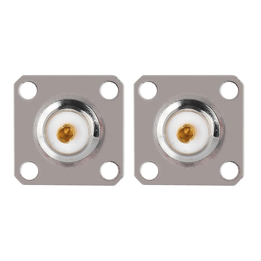 2PCS UHF Female SO239 4 Hole Socket Panel Chassis RF Coaxial Adapter Connector