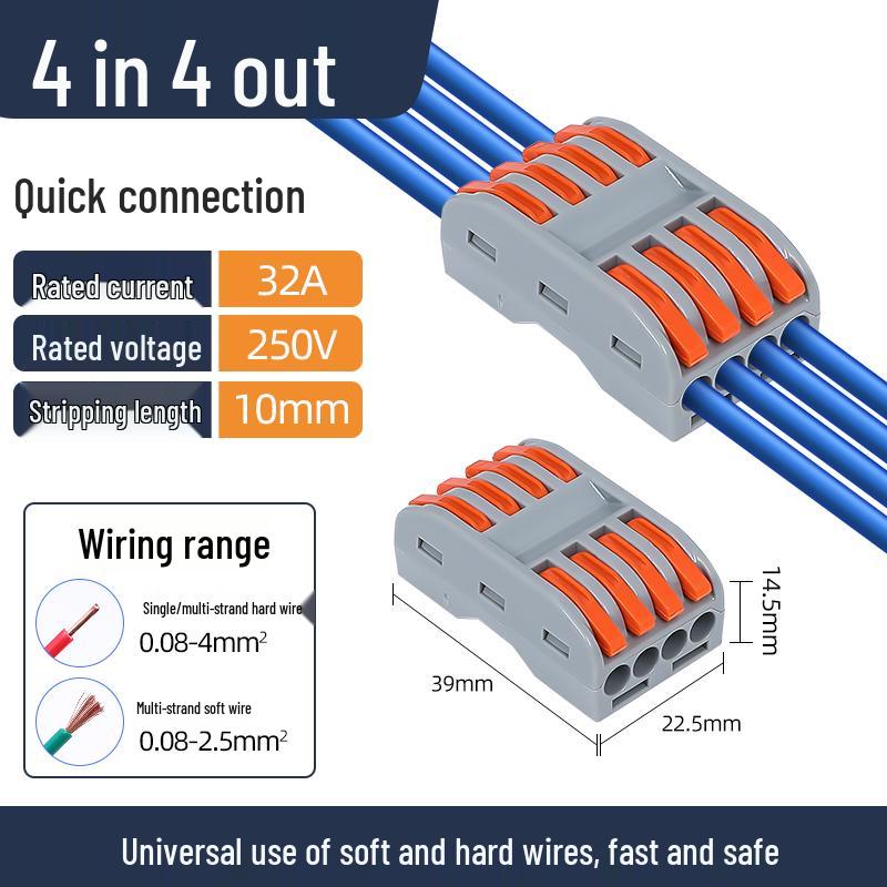 Quick Wire Terminal Snap Connector for Tube Light