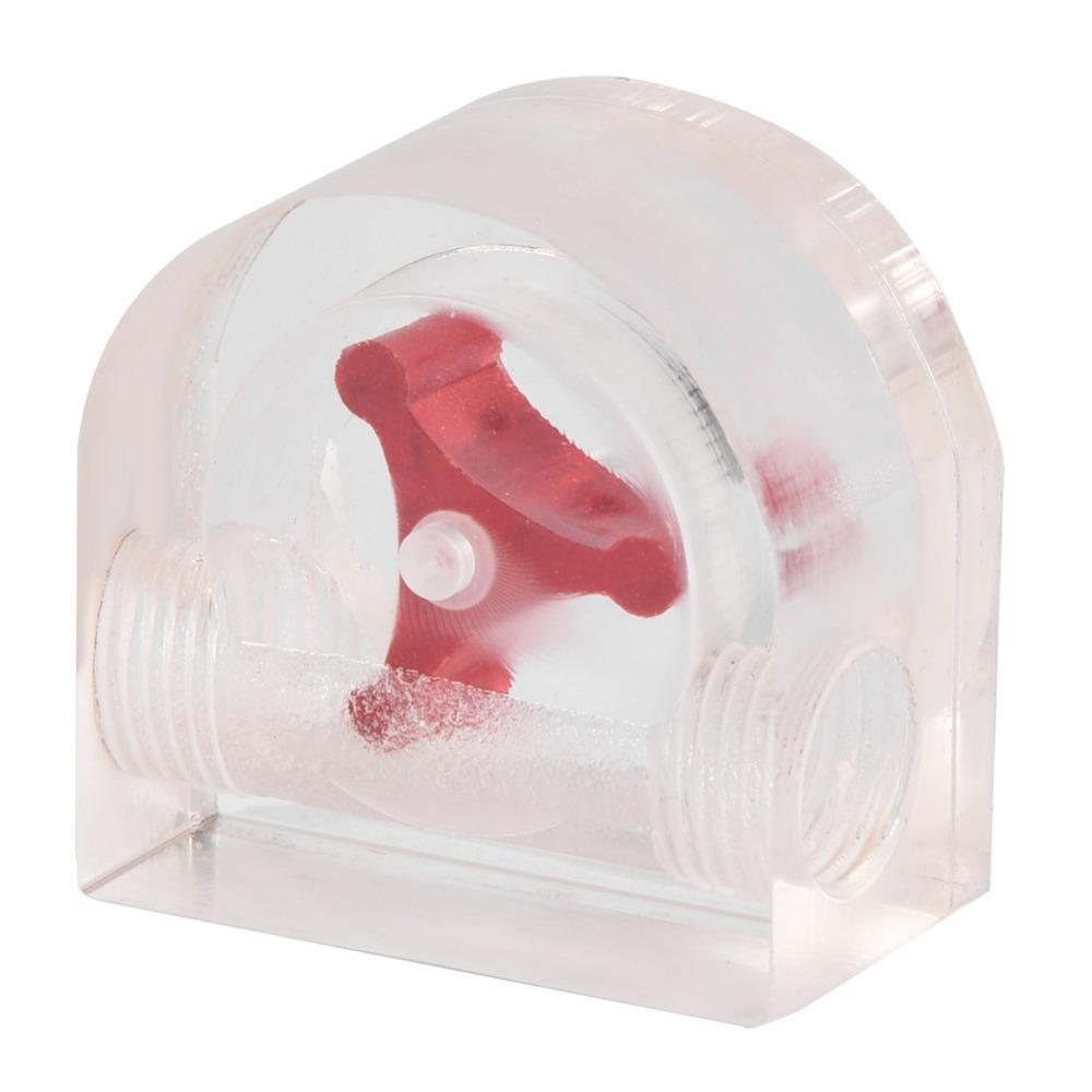 G1/4 Thread Flow Meter Sturdy Red Indicator Water Cooling Flow Meter Transparent Water Cooling System Flow Meter