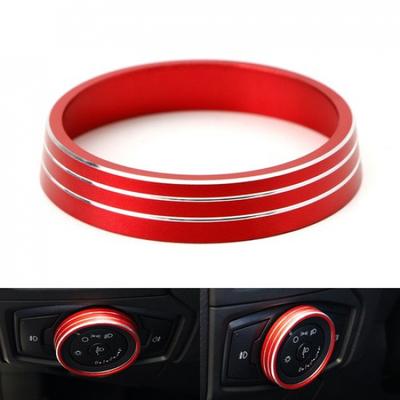 Red Aluminum Headlight Switch Button Knob Cover For 15-20 Ford F-150, 17+ Raptor