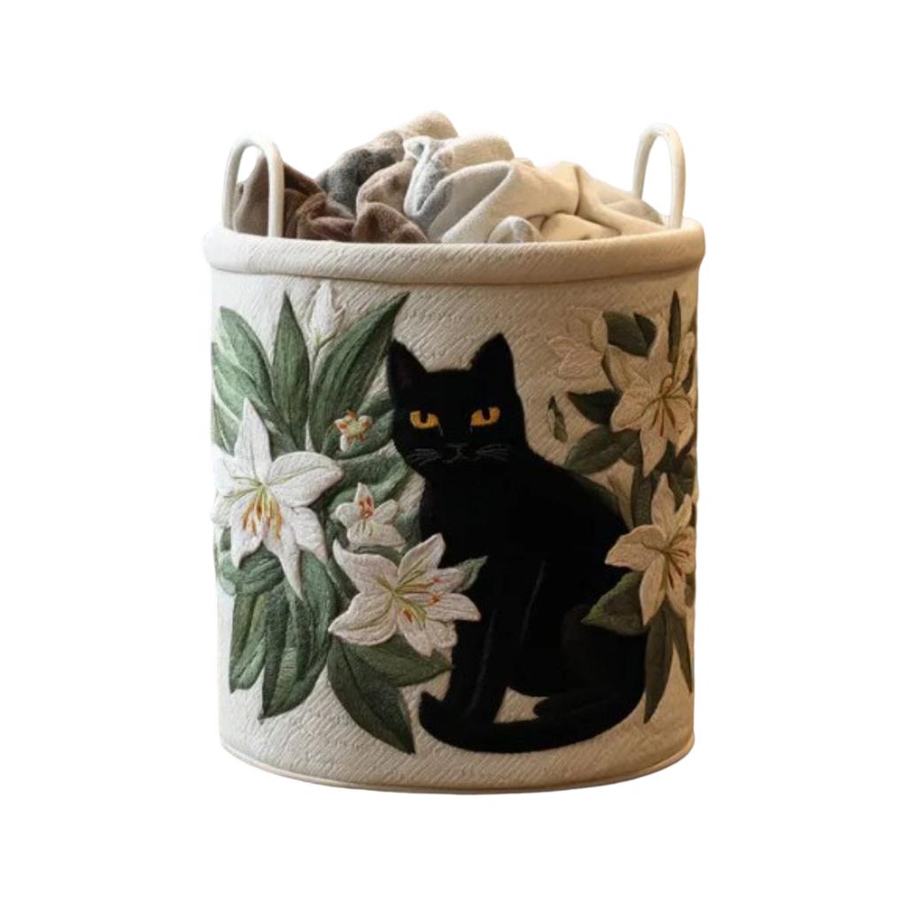 Quilted Laundry Storage Basket Medium Size 16X22 Inches Fabric Storage Bin with Handles for Clothes Toys and Household Items