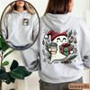 Cute Ghost Coffee Christmas Sweatshirt Santa Hat Gift Graphic Pullover Spooky Xmas Casual Loose Tops Men Hoodies Women