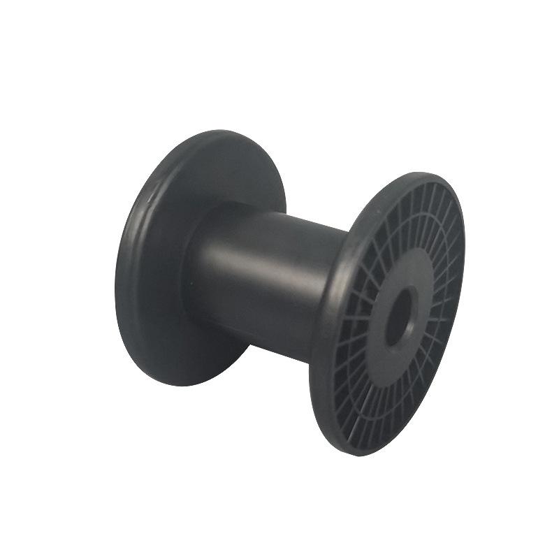 Black Plastic Wire Spool - Industrial Anti-Loosening, Large Capacity, Rubber Shaft