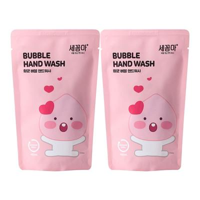 Safe Friends Bubble Antibacterial Hand Wash Little Apeach Citrus Scent Refill, 400ml, 2 Units