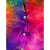 A Lady's Rainbow-print Multi-color Top with Long Sleeves and a Collar, Suitable for Both Casual and Formal Wear, a Must-have Item for All Seasons.