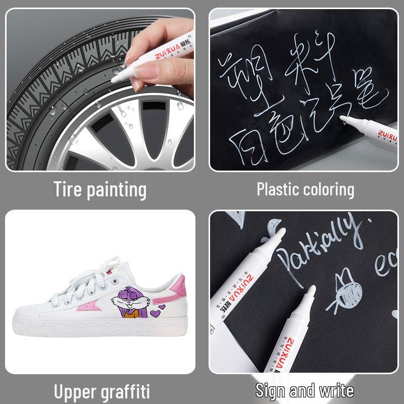 Quick-Drying Waterproof Oil-Based Dual Tip Marker Pen with Large Capacity and Non-Fading Broad Tip