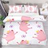 Cartoon Lovely Pig Duvet Cover Set Kawaii Animal Bedding Set King Microfiber Farmhouse Wildlife Theme Comforter Cover Pillowcase