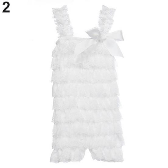 Girls' Lovely Cutie Bowknot Lace Ruffle Petti Toddler Baby Sling Romper Jumpsuit