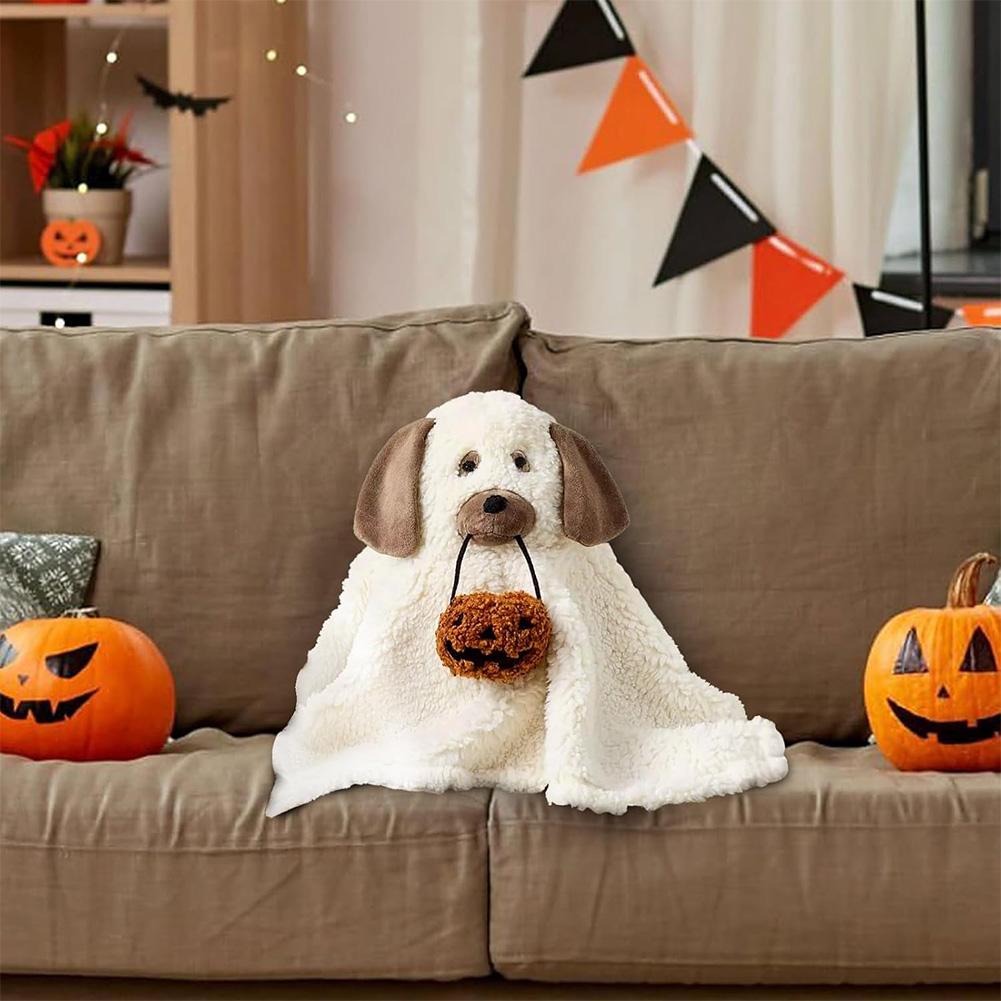 12 Inch Gus The Ghost With Pumpkin Pillow Halloween Pumpkin Ghosts Doll Plush Throw Pillow Cushion Halloween Kawaii Gifts