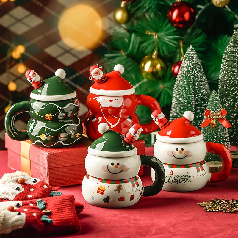 Christmas Gift Mug High End Sense Christmas Cup Ceramics Gift for Girls' Companions and Small Gifts for Employees and Customers