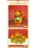 Adorno Mediano de Gato de la Fortuna Dorado: Gato Maneki Neko con la mano ondeando para la buena suerte y la prosperidad