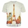 Novelty France Paris Eiffel Tower 3D Graphic Tees Y2k Men Women Short Sleeve Street Tshirt Kids Casual Oversized Tops Clothing
