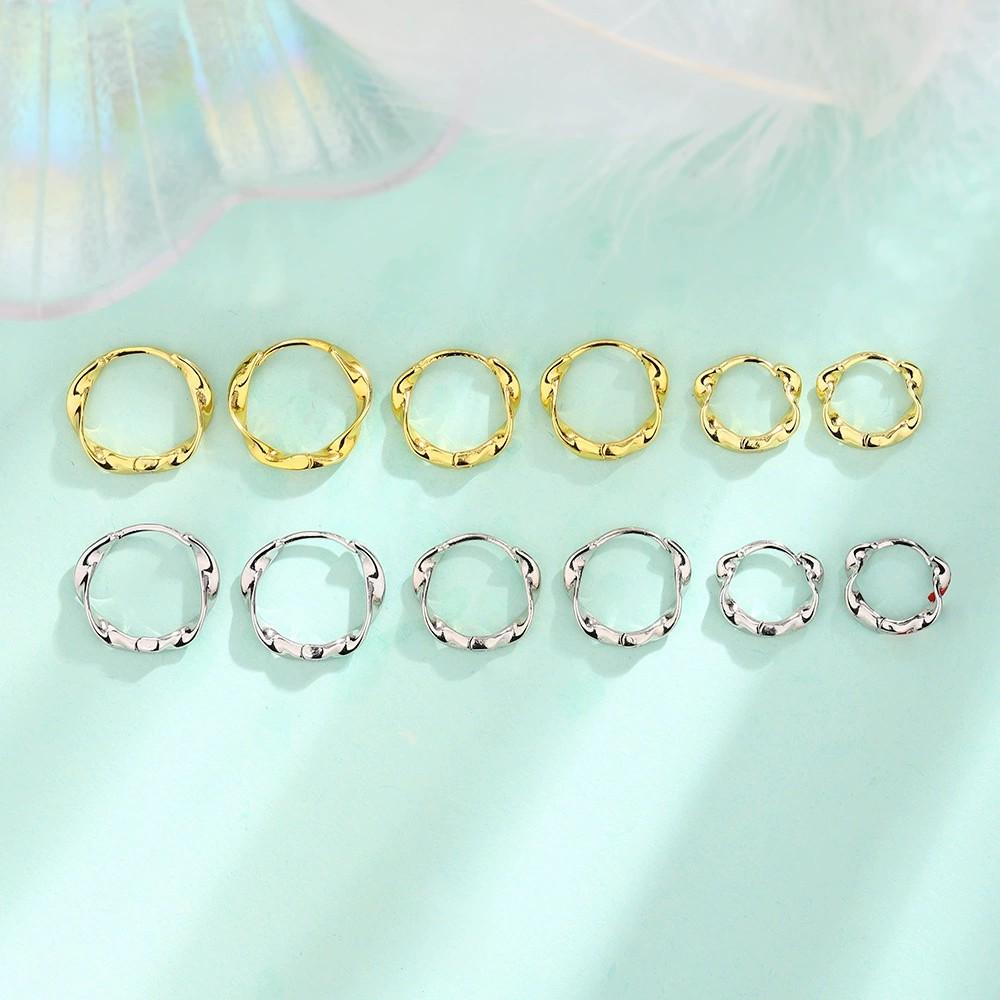 925 Silver Hoop Earring For Women Mobius Office Jewelry Braided Party Birthday Gift