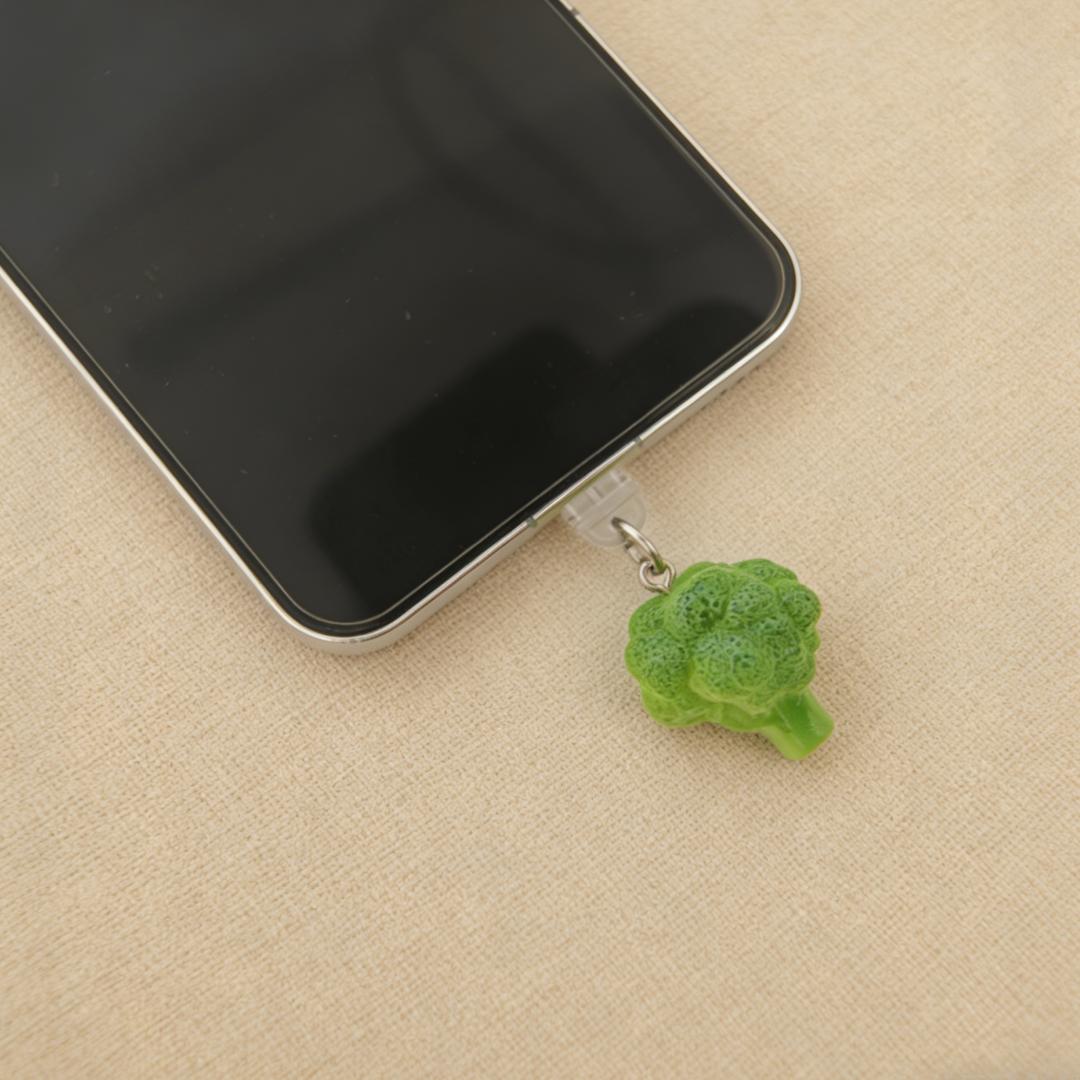 

Creative Vegetable-Style Simulated Broccoli Dust Plug, Fresh Green Color, Dust-Proof and Practical, Personalized Mobile Phone Accessory Dust Plug For iPhone5-14
