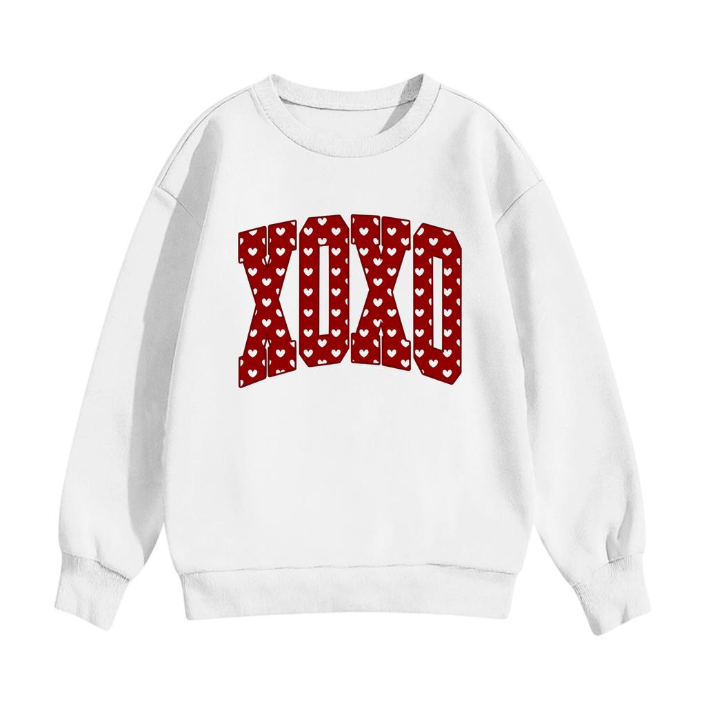Children's Casual Round Neck Printed Pullover Long,sleeved Hooded Sweatshirt Top