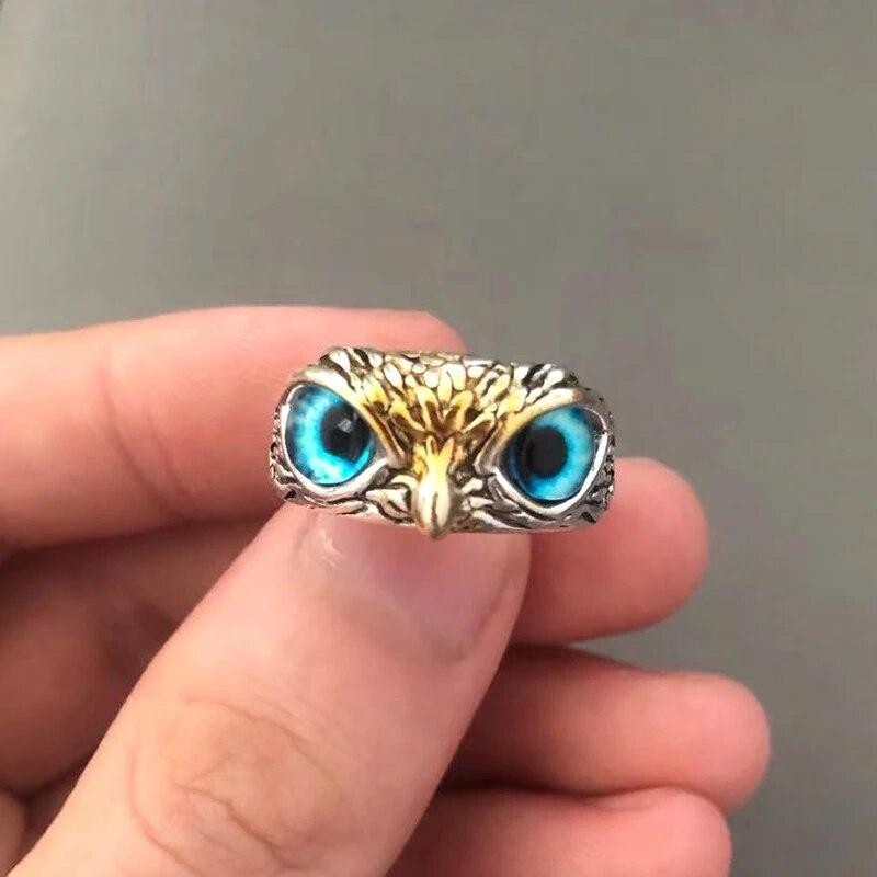 Cute Women Men Simple Design Rings Vintage Owl Frog Smiling Ring For Woman Girl Ancient Silver Color Retro Punk Jewelry Gift