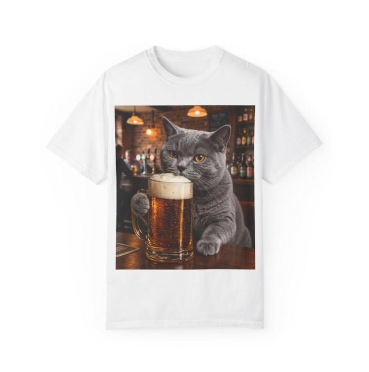 Funny Cat Drinking Beer Bar Short Sleeves TShirt Cool Aesthetic Cat Lover Funny Pub Casual Streetwear Graphic Tee Top Kawaii S