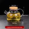 Shengye High-Temperature Glass Teapot with Bamboo Lid