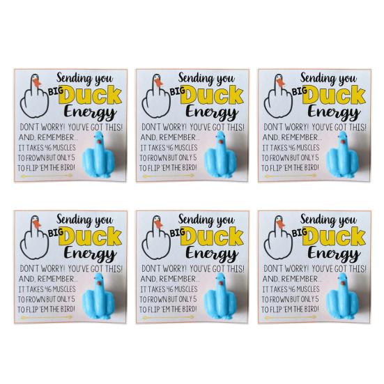 Middle Finger Duck Funny Duck Lucky Charm Gift with Encouraging Card Sending You Big Duck Energy Ornament Inspirational Gift for Friends Family