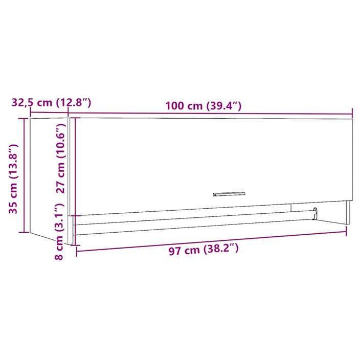 VidaXL Garde-robe vieux bois 100x32,5x35 cm bois d'ingénierie, armoire de rangement, organisateur de garde-robe, organiseur 856616