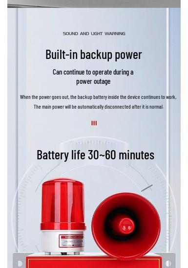 Industrial Fire Alarm System: Manual Emergency & Escape Alarm with One-Button Sound and Light for Factory Inspection.