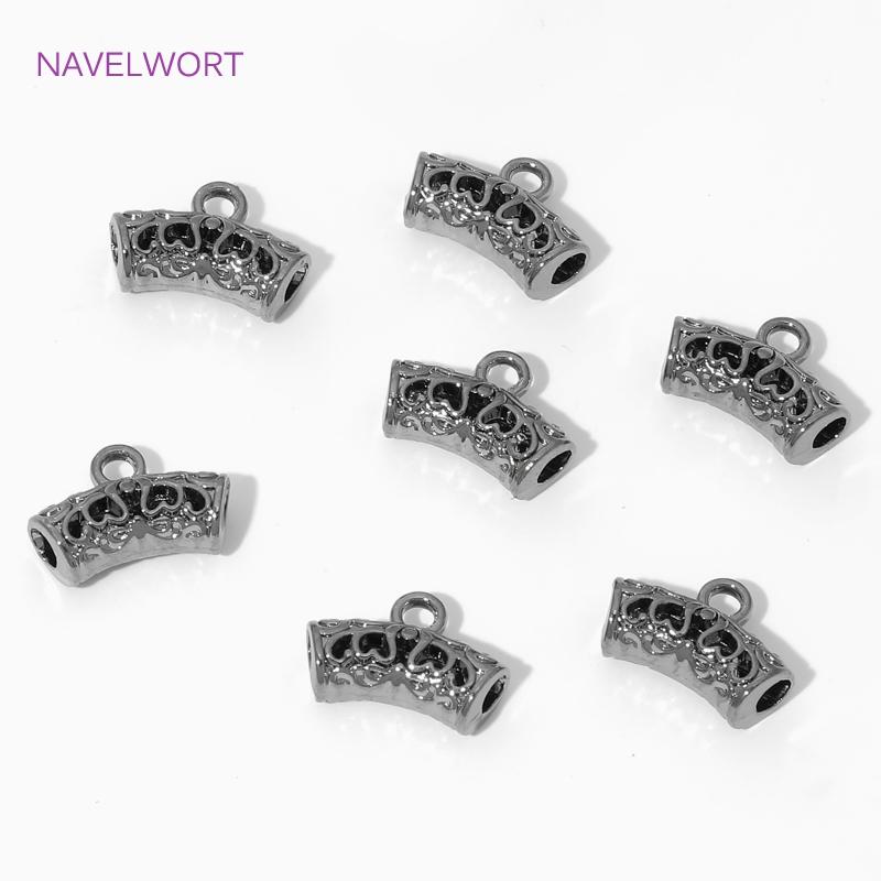 5/10/15Pcs Pendant Bail 18K Gold Plated Brass Curved Tube Spacer Bead Connector Findings,Bails For Pendants,SupplIes For Jewelry