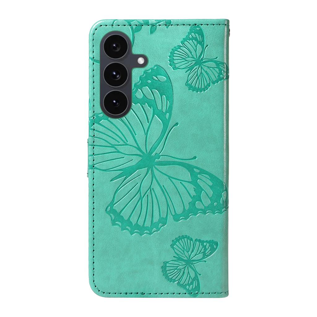 For Samsung Galaxy S25 FE Wallet Case Floral Butterfly Imprinted Leather Phone Cover Stand