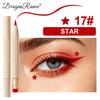 Colorful Liquid Stamp Eyeliner Red Star Heart Butterfly 2 In 1 Eye Liner Pencil Purple Pink Waterproof Eye Template Makeup Tool