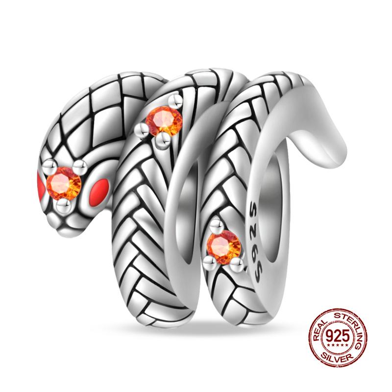 Original Charms Copper Tarot Cards & Snake Charm Beads Fit 3Mm Original Bracelet Necklace Women Diy Fine Jewelry Gift New In