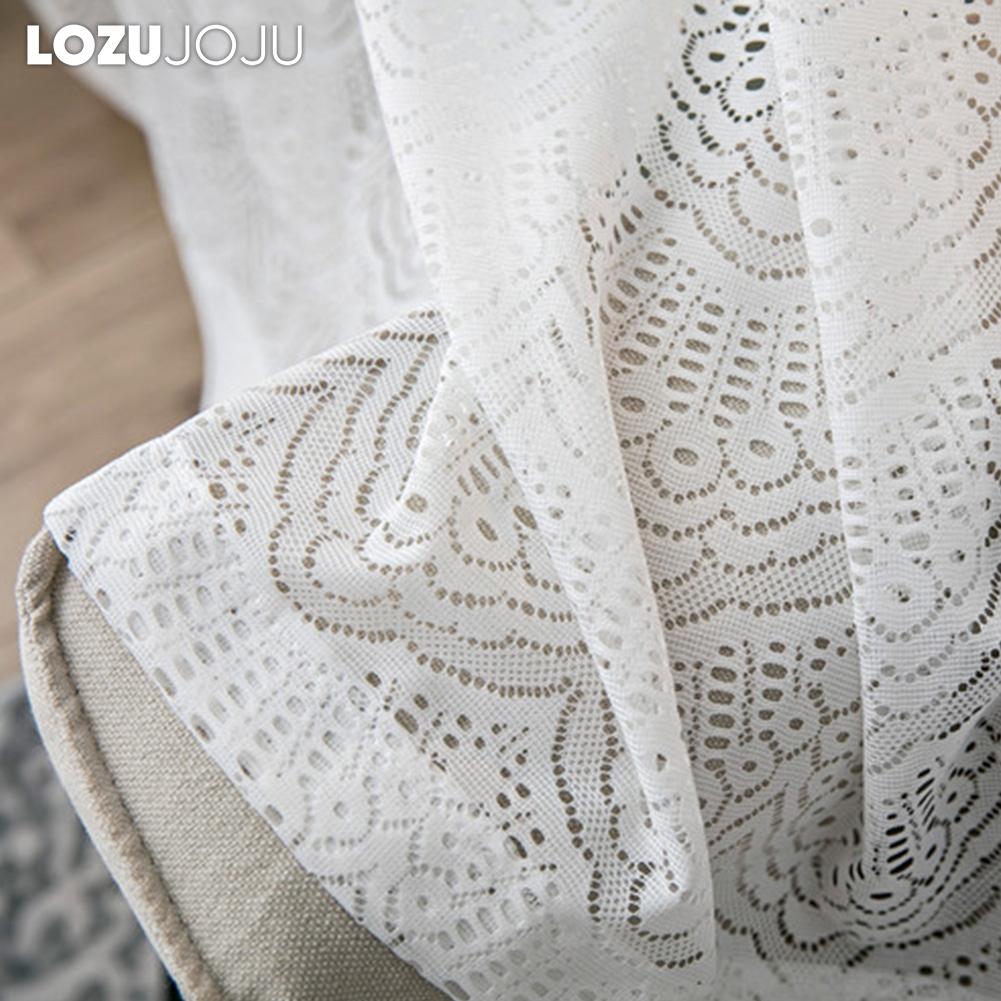 1 ADET LOZUJOJU %10-20 Karartma Fransız Tarzı Basit Romantik Dantel Çözgü Örme Saf Beyaz Tül Perde Oturma Odası Yatak Odası Balkon Ev Dekoru
