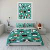Cute Dog Faces and Paw Prints Bedding Duvet Cover Set  (1*Duvet Cover 2*Pillowcases, without duvet insert)