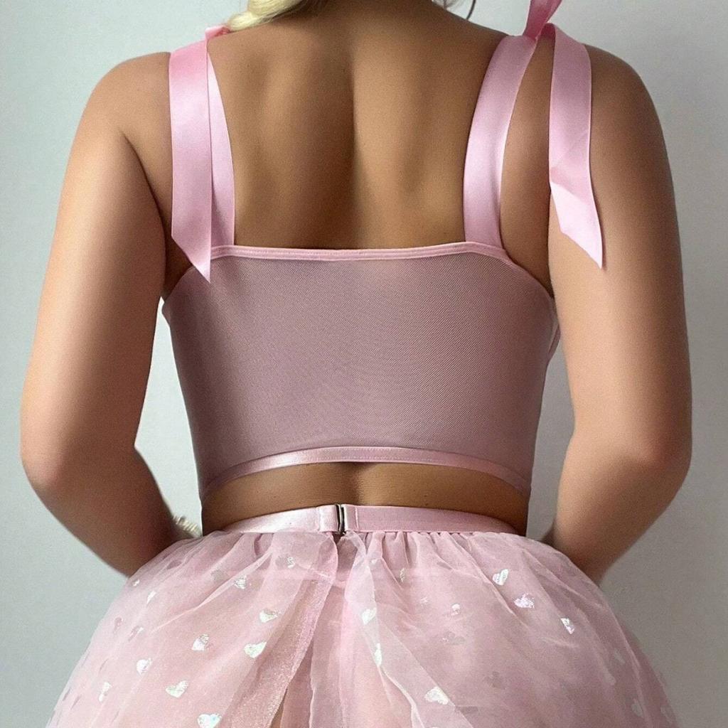 European and American Sexy Lingerie Set Sexy Flower Bow Strap Mesh Skirt Sexy Underwear Set