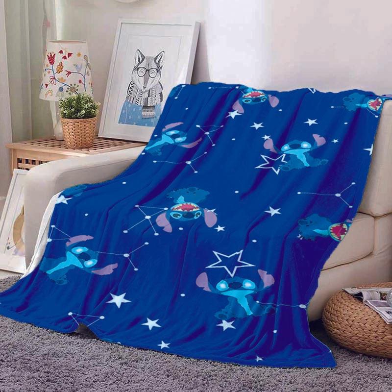 1 Stück Stitch-Druckdecke - Weiche Ganzjahresdecke für Wohnzimmer, Schlafzimmer, Personalisierbares Geschenk mit entzückendem Cartoon-Design