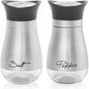 Juego de salero y pimentero rellenables de acero inoxidable, 2 unidades, recipiente para especias para el hogar, restaurante, picnic, accesorios de cocina