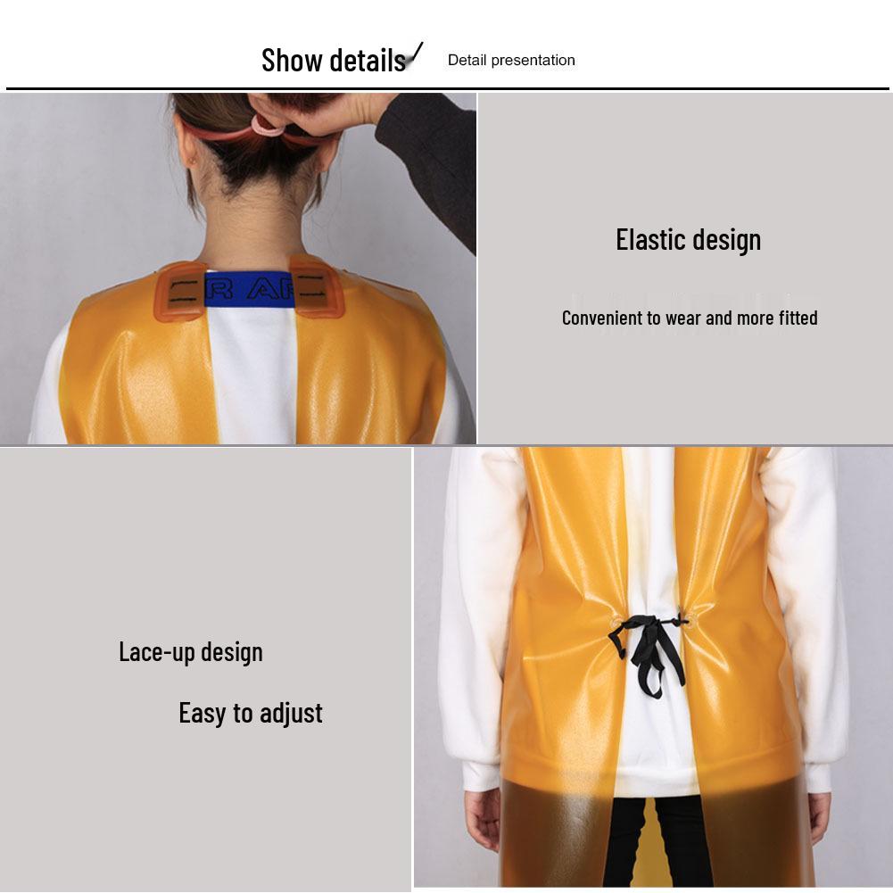 Extended Waterproof & Oil-Resistant Work Apron for Aquatic Product Slaughter