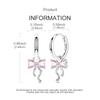 925 Silver Sparkling Bow Drop Earrings for Women Anniversary Wedding Gift