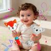 Baby Rattle Toy- Design with Fox & Koala Patterns, Soft Pastel Colors for Toddler Sensory Play & Motor Skills Development