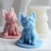 Dog Candle Silicone Sugar Cake Mold French Fighting Dog Cake Mold Chocolate Ice Block French Dessert Cake Decoration