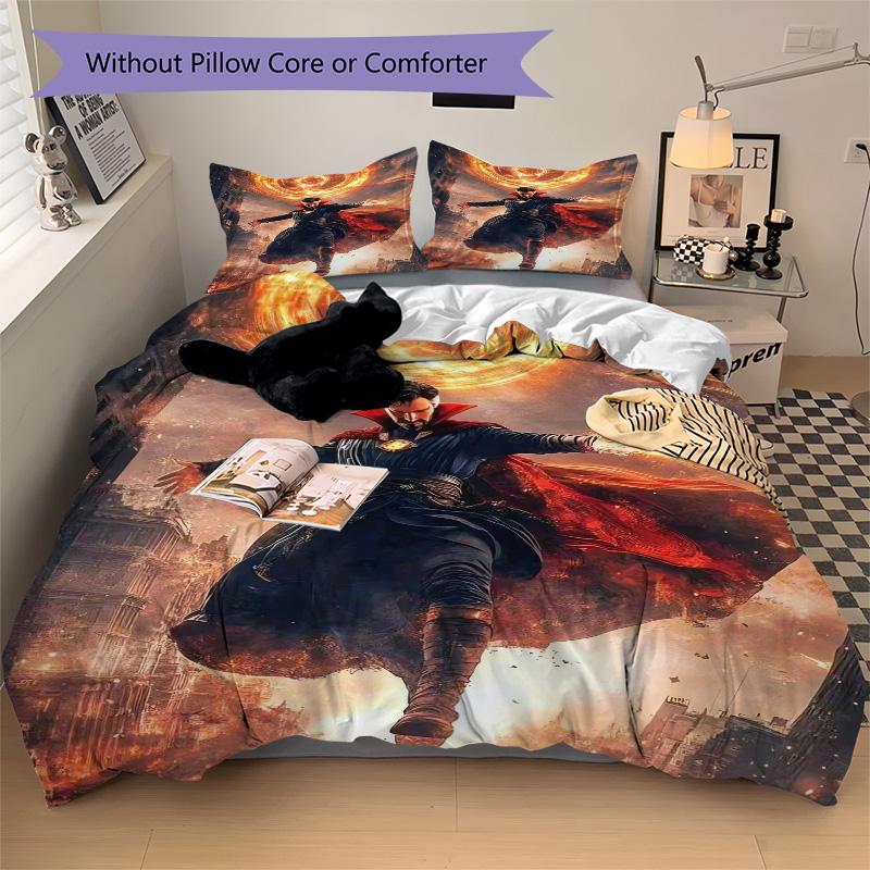 Doctor Strange Bedding 3 Piece Set HD Print Duvet Cover Pillowcases for Teens Adult Bedroom Decoration Christmas Gift