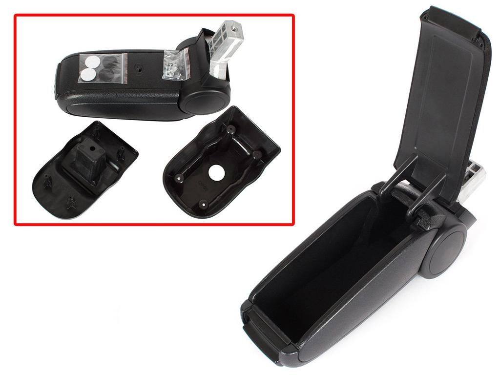 Opel Corsa D 06-14 Armrest Set BLACK FABRIC + Mounting Kit