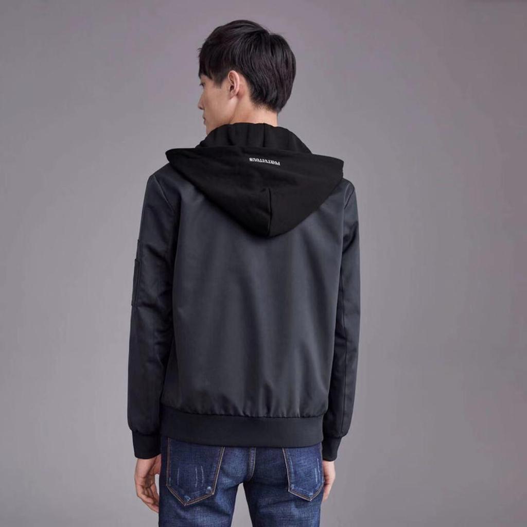 Men's Urban Casual Two-Way Jacket with Detachable Hood