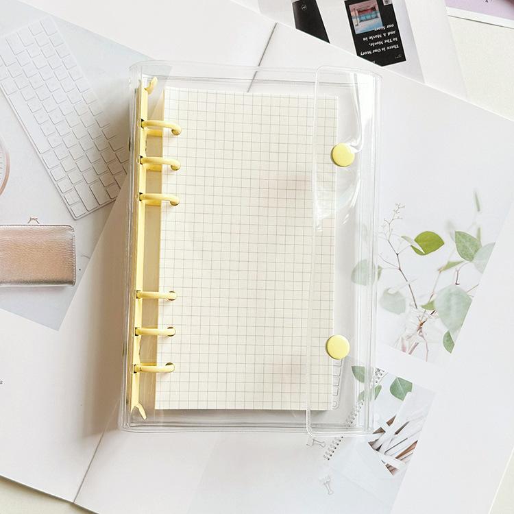 A6 Colorful 6Hole Double Button Binder Notebook Cover with Inner Diary Agenda Planner Paper Cover School Stationery